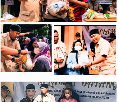 Jelang Bulan Suci Ramadhan Legislator Partai Gerindra, Praniko Imam Sagita Berbagi Berkah, Bagikan 1050 Paket Sembako Kepada Warga Masyarakat Desa Buahbatu