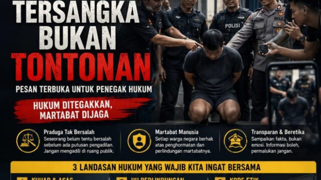 TERSANGKA BUKAN TONTONAN: PESAN TERBUKA UNTUK PENEGAK HUKUM